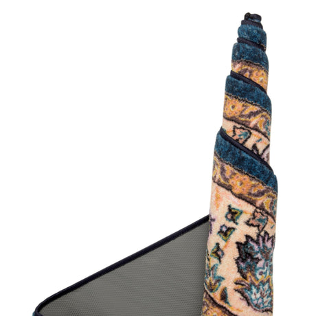 Washable Egyptian Blue 7' 10 x 7' 10 Medina Square Area Rug Easy to Clean Stain Resistant & Durable Polyester Classic Carpet for Home Decor & Design for Sale at Rug Engine