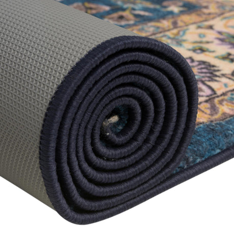 Washable Egyptian Blue 3' 3 x 3' 3 Medina Square Area Rug Easy to Clean Stain Resistant & Durable Polyester Classic Carpet for Home Decor & Design for Sale at Rug Engine