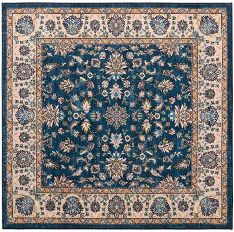 Egyptian Blue 5' 3 x 5' 3 Medina Washable Square Rug