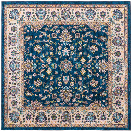 Egyptian Blue 8' x 8' Medina Washable Square Rug