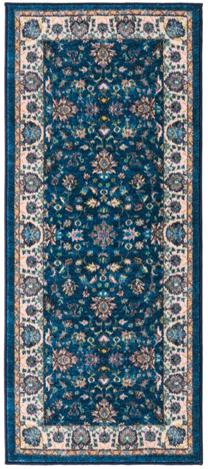 Egyptian Blue 2' 2 x 5' Medina Washable Runner Rug