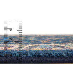 Egyptian Blue 3' x 13' Medina Washable Runner Rug