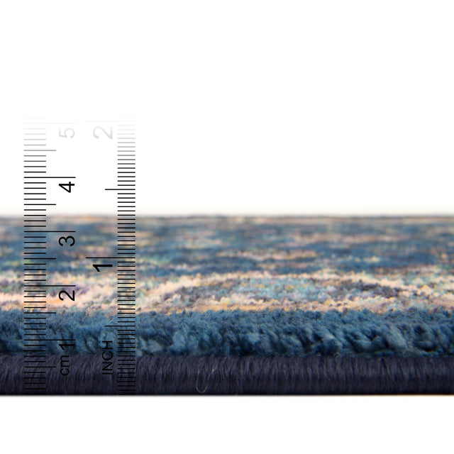 Egyptian Blue 3' x 13' Medina Washable Runner Rug