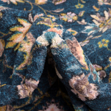 Washable Egyptian Blue 2' 7 x 13' Medina Runner Area Rug Easy to Clean Stain Resistant & Durable Polyester Classic Carpet for Home Decor & Design for Sale at Rug Engine