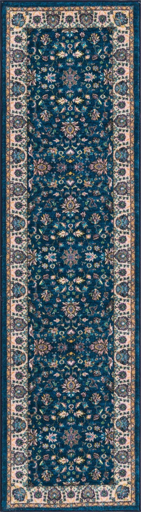 Egyptian Blue 2' 2 x 8' Medina Washable Runner Rug