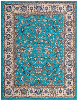 Arctic Aqua Blue 8' x 10' 4 Medina Washable Rectangle Rug