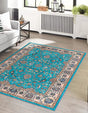 Arctic Aqua Blue 7' x 9' Medina Washable Rectangle Rug