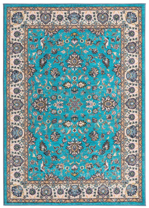 Arctic Aqua Blue 4' 4 x 6' Medina Washable Rectangle Rug