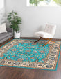 Arctic Aqua Blue 8' x 8' Medina Washable Square Rug
