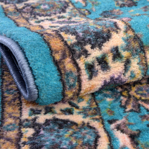 Arctic Aqua Blue 3' x 13' Medina Washable Runner Rug