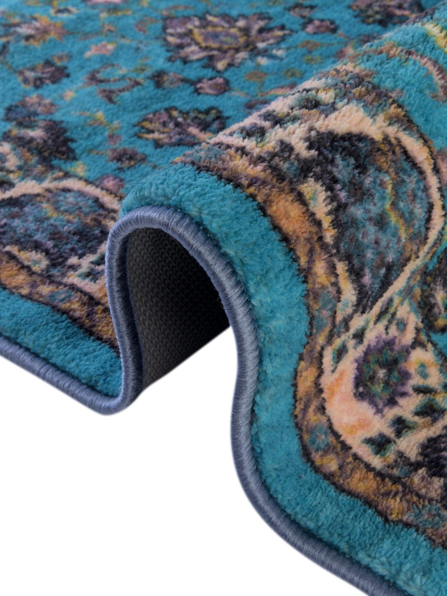 Washable Arctic Aqua Blue 2' 2 x 6' Medina Runner Area Rug Easy to Clean Stain Resistant & Durable Polyester Classic Carpet for Home Decor & Design for Sale at Rug Engine