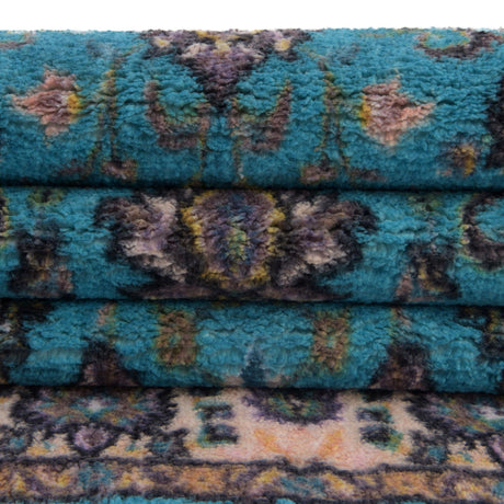 Washable Arctic Aqua Blue 2' 2 x 7' 10 Medina Runner Area Rug Easy to Clean Stain Resistant & Durable Polyester Classic Carpet for Home Decor & Design for Sale at Rug Engine