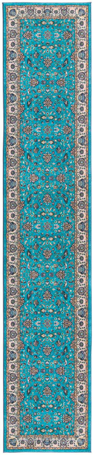 Arctic Aqua Blue 3' x 13' Medina Washable Runner Rug