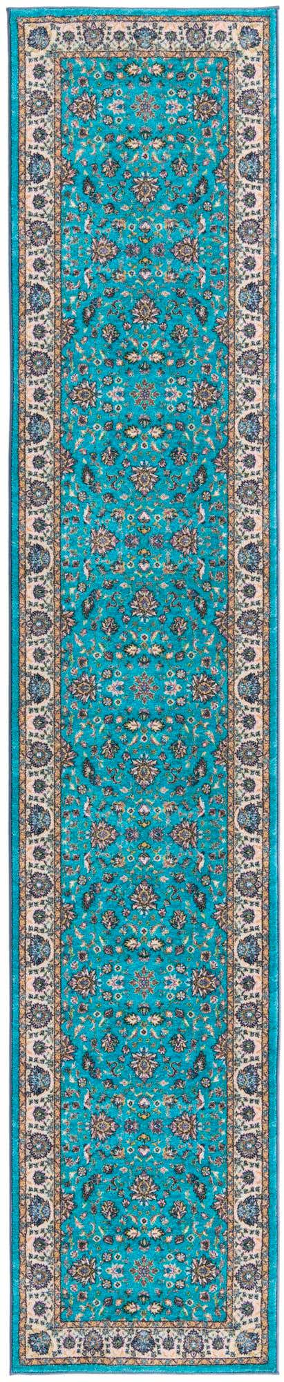 Arctic Aqua Blue 3' x 13' Medina Washable Runner Rug