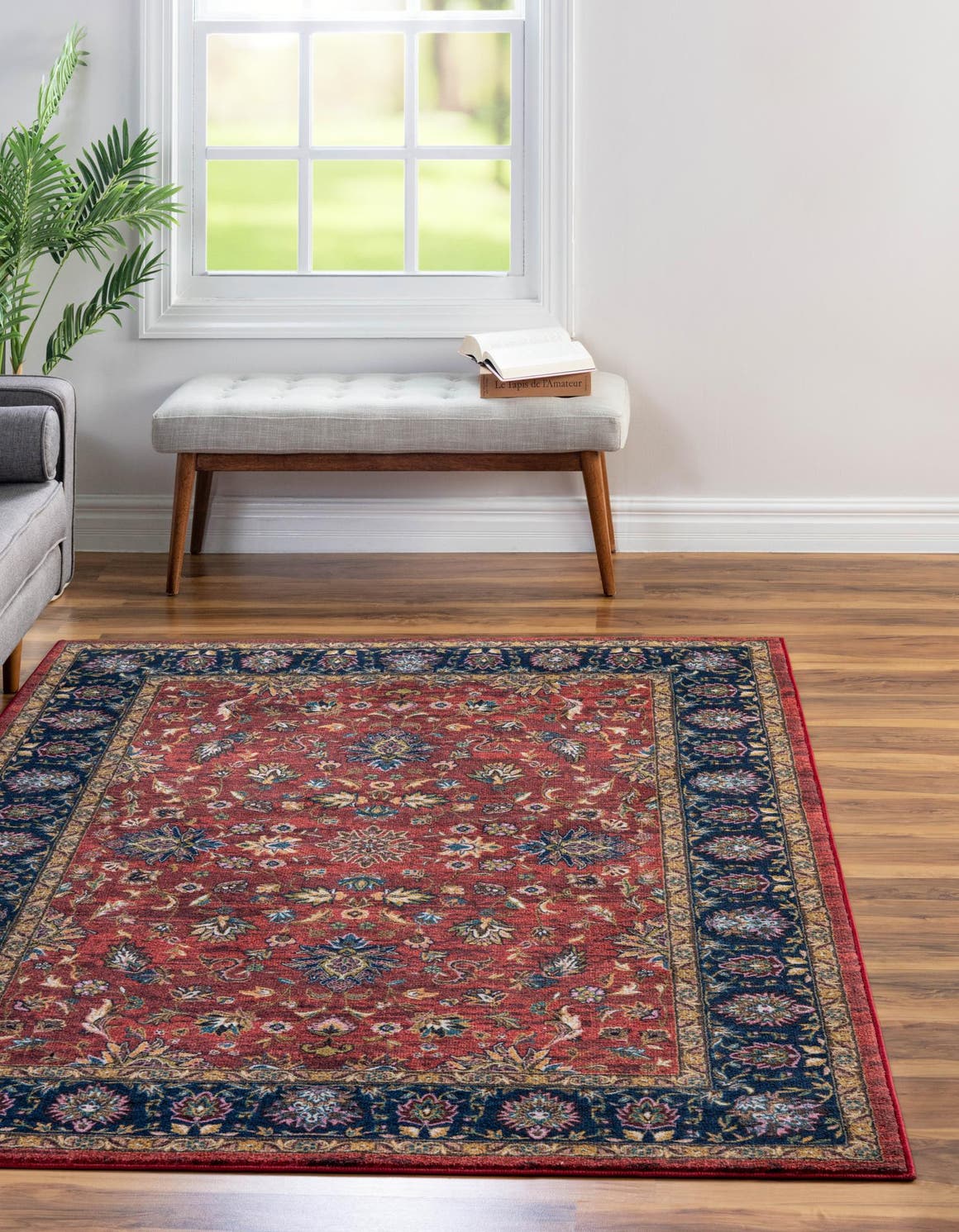 Washable Classic Red 7' 10 x 10' 4 Medina Rectangle Area Rug Easy to Clean Stain Resistant & Durable Polyester Classic Carpet for Home Decor & Design for Sale at Rug Engine