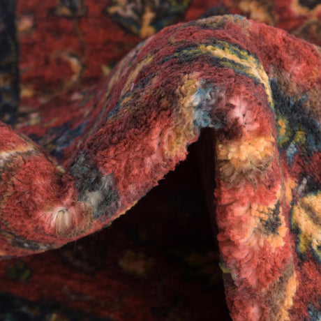 Washable Classic Red 5' 3 x 7' 9 Medina Rectangle Area Rug Easy to Clean Stain Resistant & Durable Polyester Classic Carpet for Home Decor & Design for Sale at Rug Engine