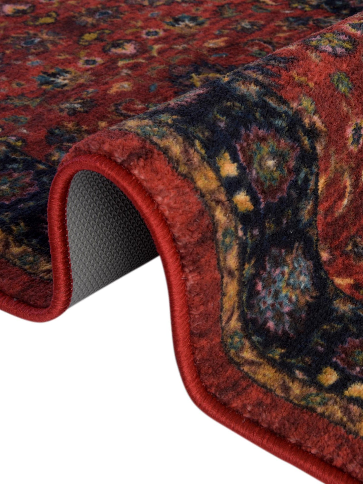 Washable Classic Red 5' 3 x 7' 9 Medina Rectangle Area Rug Easy to Clean Stain Resistant & Durable Polyester Classic Carpet for Home Decor & Design for Sale at Rug Engine