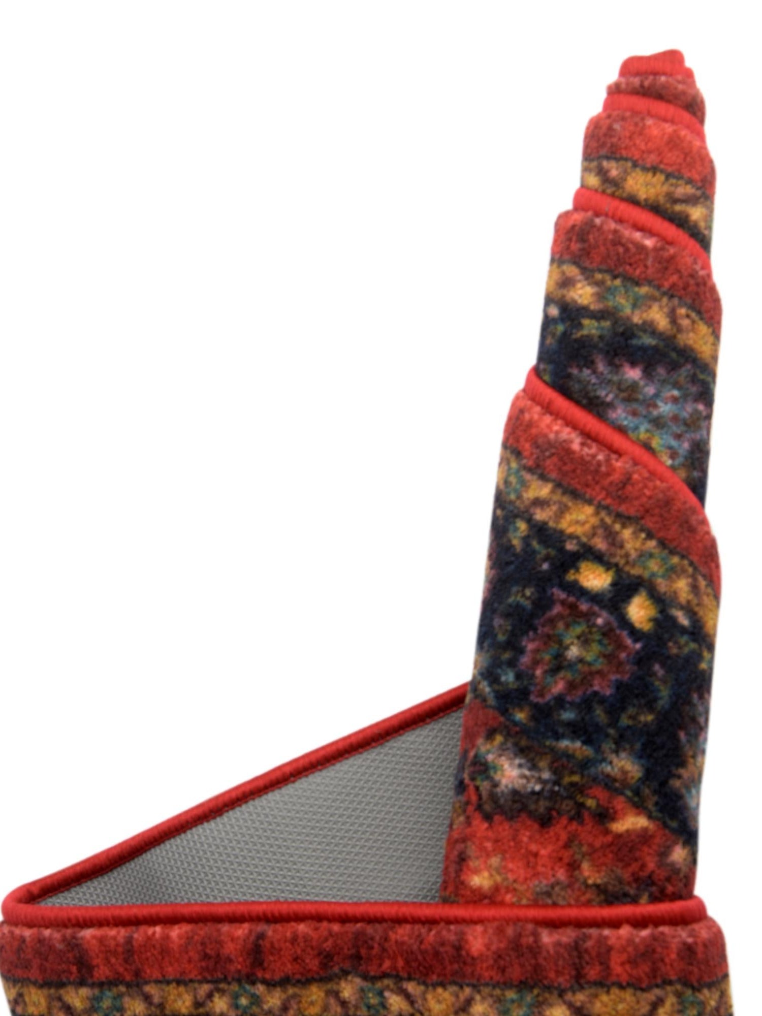 Washable Classic Red 5' 3 x 7' 9 Medina Rectangle Area Rug Easy to Clean Stain Resistant & Durable Polyester Classic Carpet for Home Decor & Design for Sale at Rug Engine