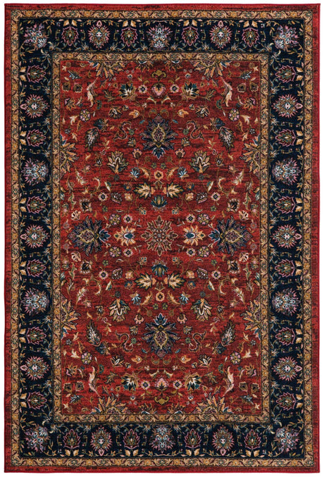Classic Red 5' 3 x 8' Medina Washable Rectangle Rug