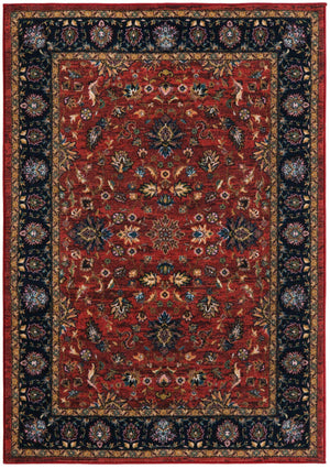 Classic Red 4' 4 x 6' Medina Washable Rectangle Rug