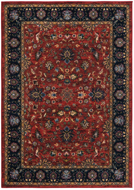 Classic Red 4' 4 x 6' Medina Washable Rectangle Rug