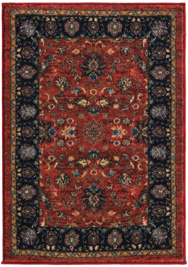 Classic Red 2' 2 x 3' Medina Washable Rectangle Rug