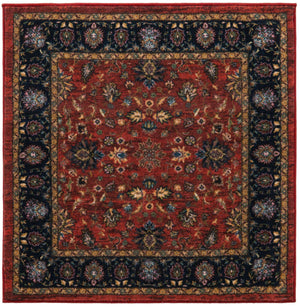 Classic Red 3' 3 x 3' 3 Medina Washable Square Rug