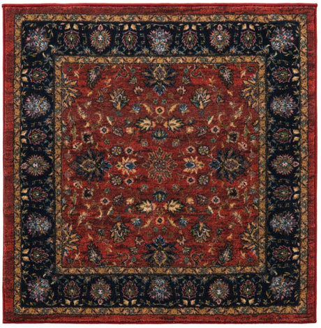 Classic Red 3' 3 x 3' 3 Medina Washable Square Rug