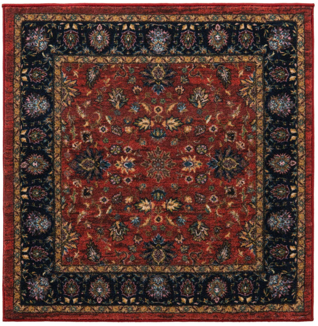 Classic Red 3' 3 x 3' 3 Medina Washable Square Rug