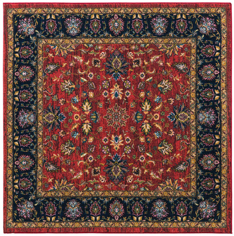 Classic Red 5' 3 x 5' 3 Medina Washable Square Rug