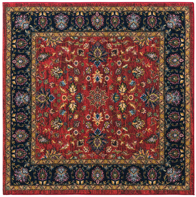 Classic Red 5' 3 x 5' 3 Medina Washable Square Rug