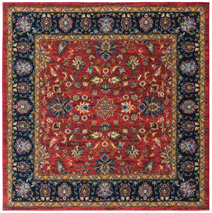 Classic Red 8' x 8' Medina Washable Square Rug