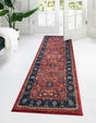 Classic Red 2' 2 x 8' Medina Washable Runner Rug