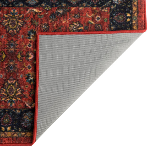 Classic Red 2' 2 x 8' Medina Washable Runner Rug