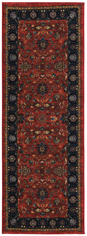 Classic Red 2' 2 x 6' Medina Washable Runner Rug