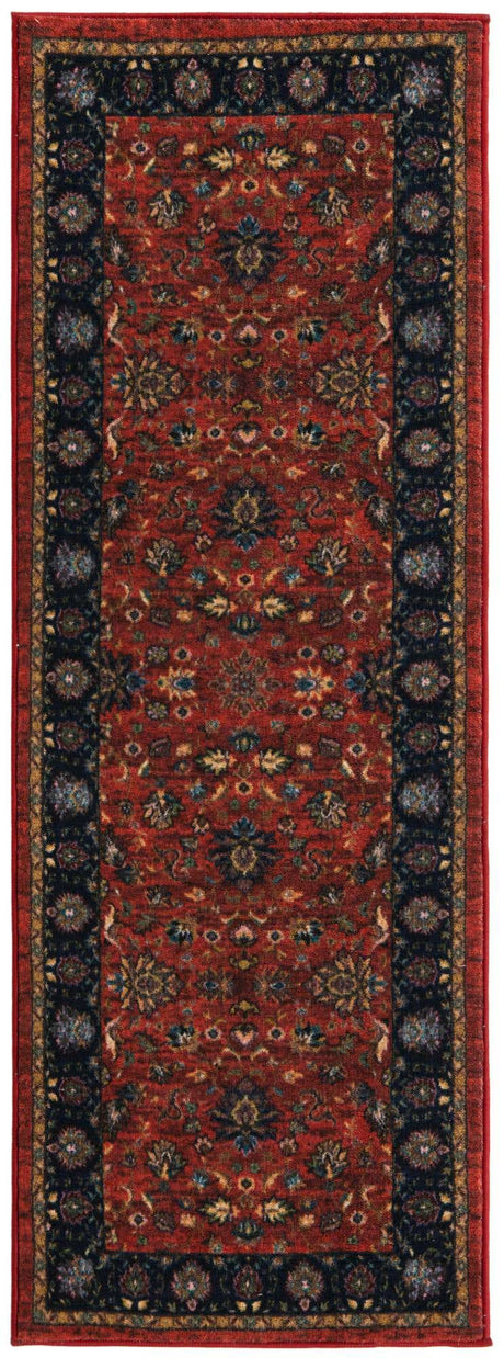 Classic Red 2' 2 x 6' Medina Washable Runner Rug