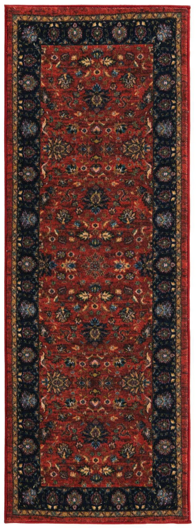 Classic Red 2' 2 x 6' Medina Washable Runner Rug