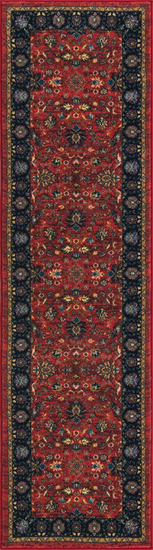 Classic Red 2' 2 x 8' Medina Washable Runner Rug