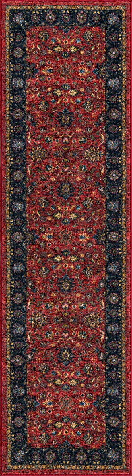 Classic Red 2' 2 x 8' Medina Washable Runner Rug