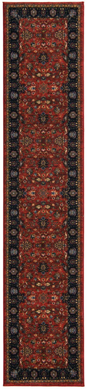 Classic Red 2' 2 x 10' Medina Washable Runner Rug