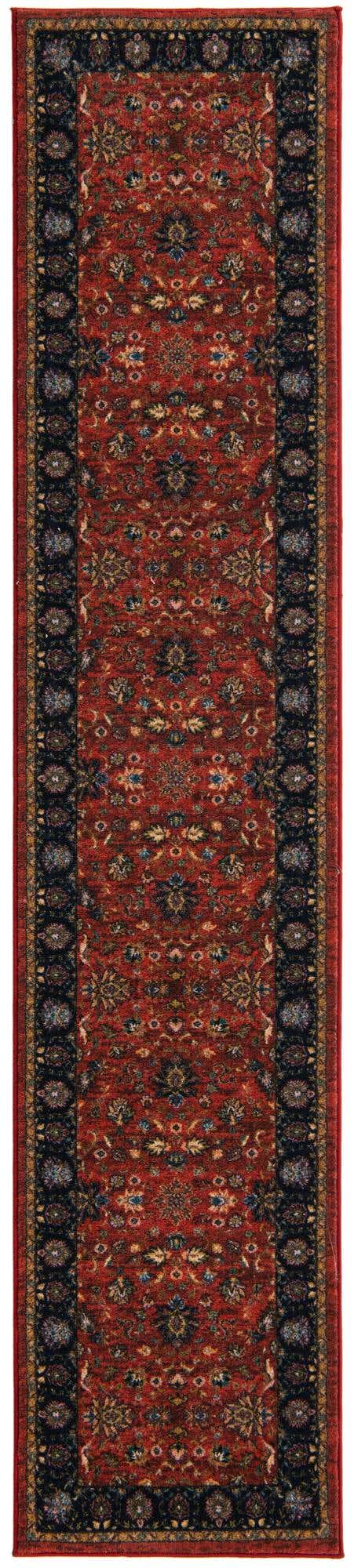 Classic Red 2' 2 x 10' Medina Washable Runner Rug