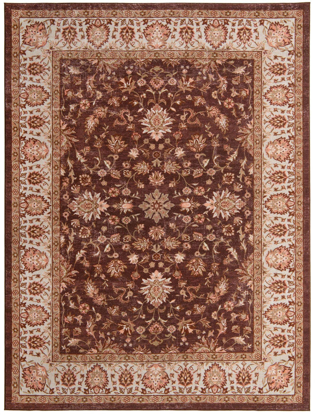 Coffee Brown 8' x 10' 4 Medina Washable Rectangle Rug