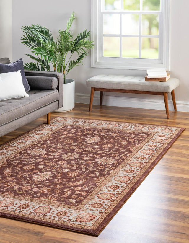 Coffee Brown 5' 3 x 8' Medina Washable Rectangle Rug