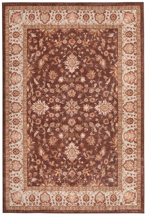 Coffee Brown 5' 3 x 8' Medina Washable Rectangle Rug