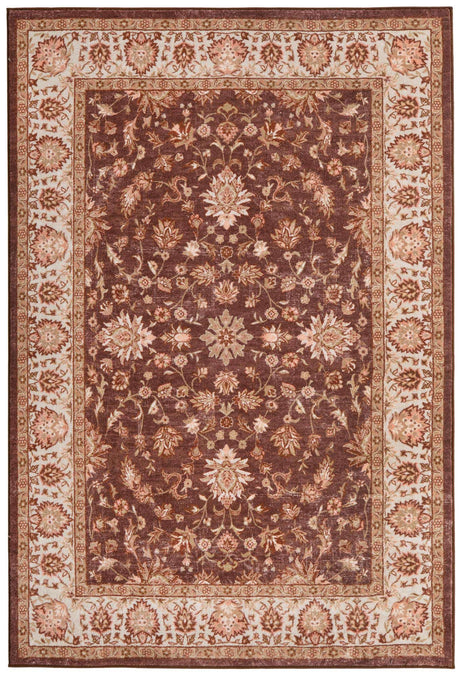 Coffee Brown 5' 3 x 8' Medina Washable Rectangle Rug