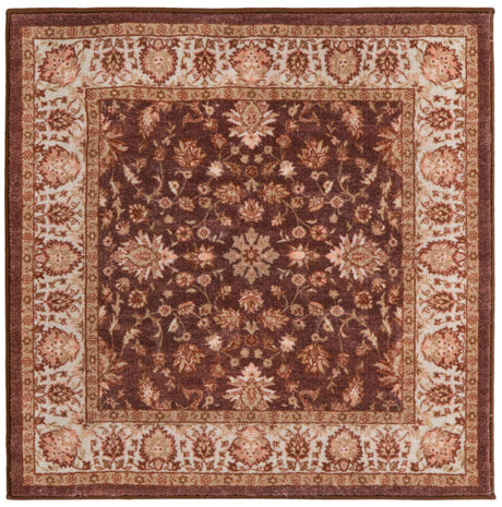Coffee Brown 3' 3 x 3' 3 Medina Washable Square Rug
