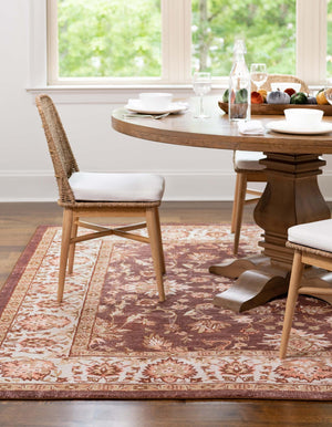 Coffee Brown 5' 3 x 5' 3 Medina Washable Square Rug
