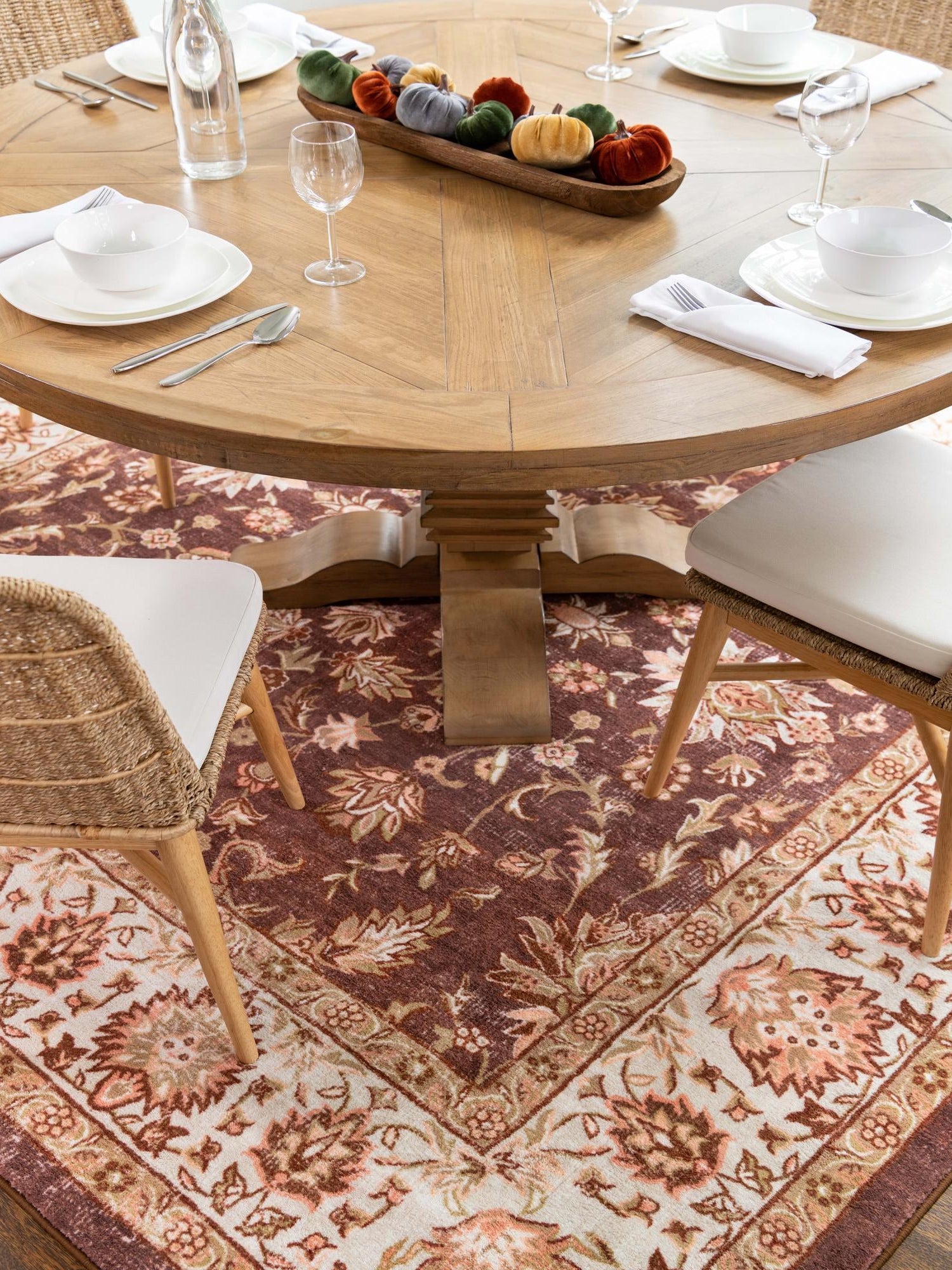Washable Coffee Brown 7' 10 x 7' 10 Medina Square Area Rug Easy to Clean Stain Resistant & Durable Polyester Classic Carpet for Home Decor & Design for Sale at Rug Engine