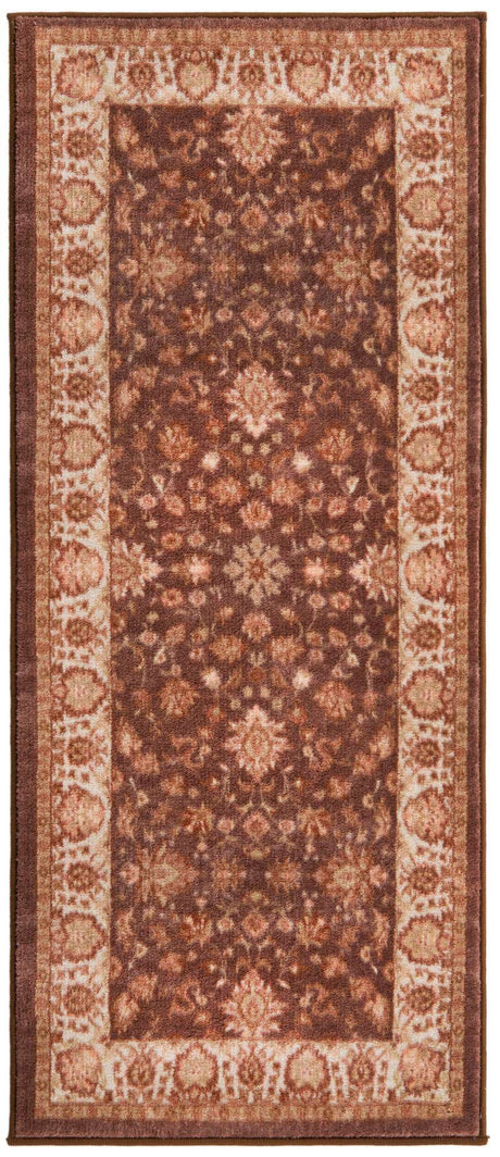 Coffee Brown 2' 2 x 5' Medina Washable Runner Rug