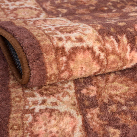 Washable Coffee Brown 2' 2 x 5' Medina Runner Area Rug Easy to Clean Stain Resistant & Durable Polyester Classic Carpet for Home Decor & Design for Sale at Rug Engine